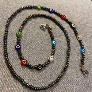 Beaded Evil Eye Mask Chain